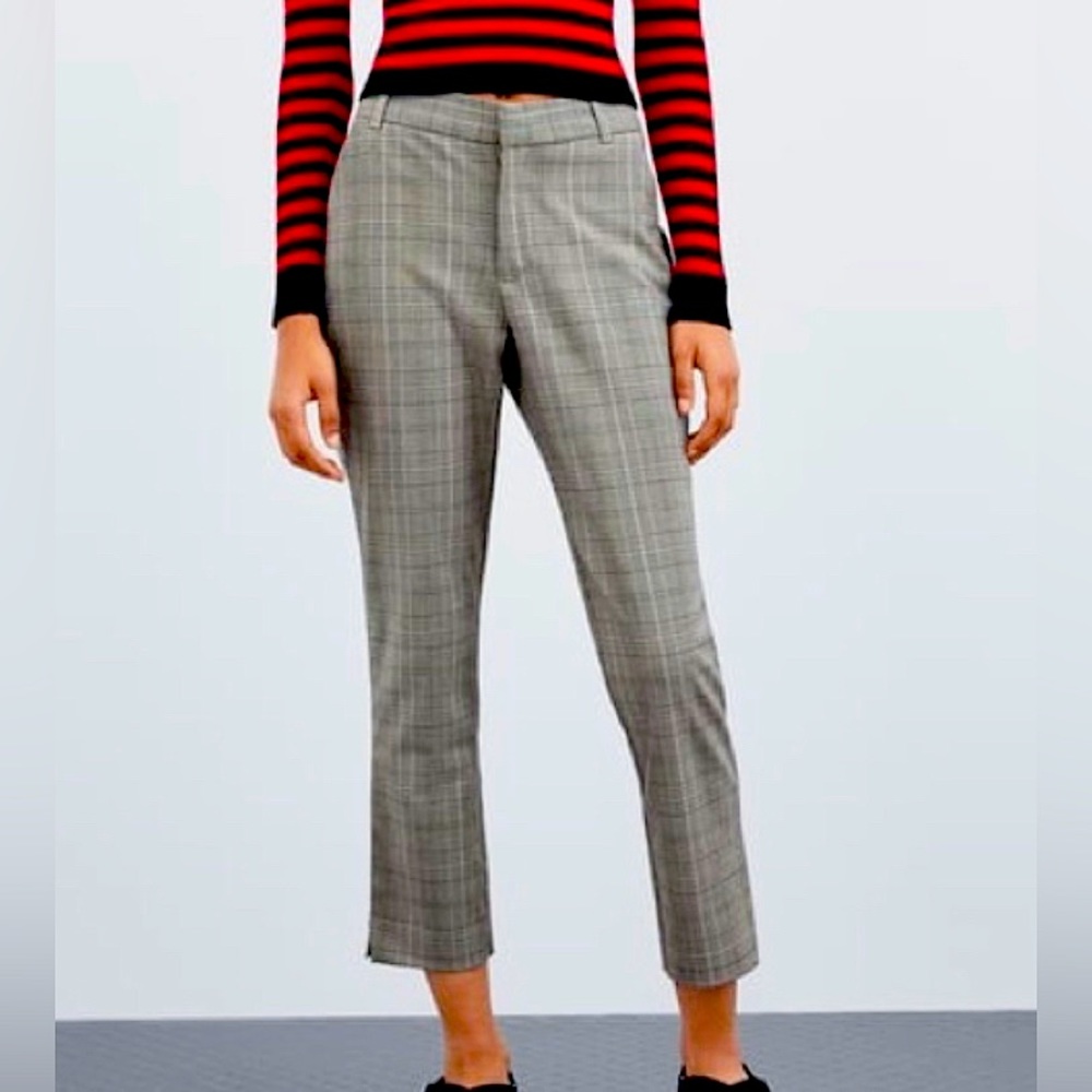 Zara plaid trousers straight leg